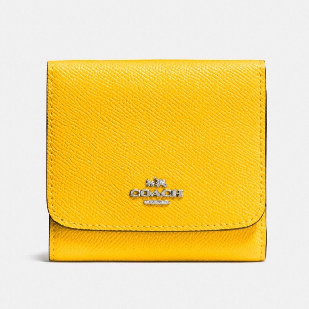 Coach Small Trifold Yellow Wallet